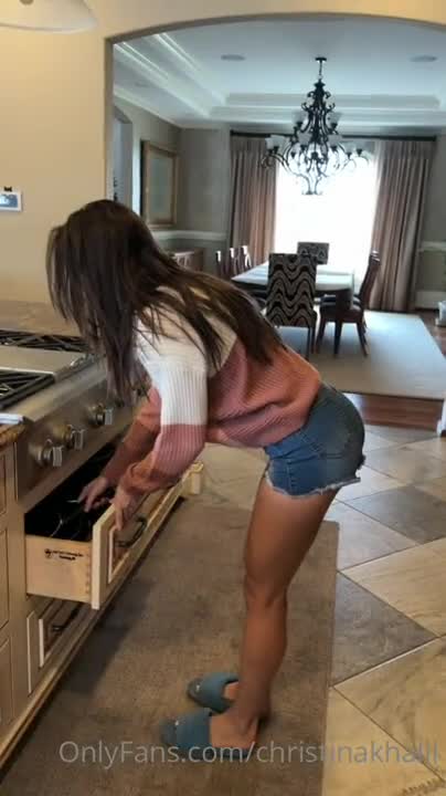 CHRISTINA KHALIL NUDE KITCHEN STRIP TEASE VIDEO LEAKED